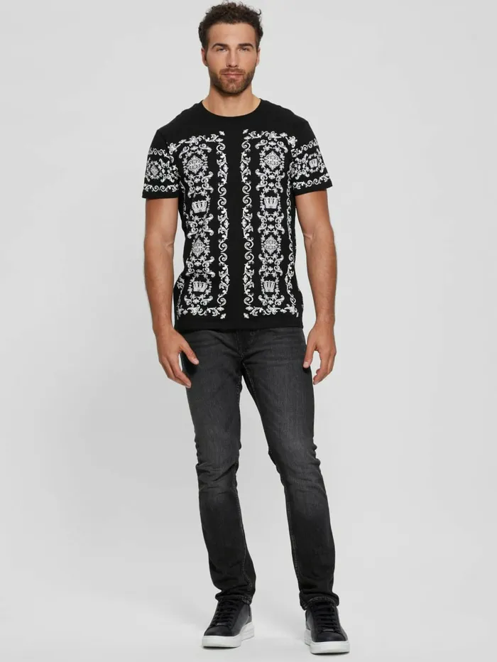 Men TShirts and Tanks GUESS Eco Crown Scroll Tee Black Men TShirts and Tanks GUESS Eco Crown Scroll Tee Black