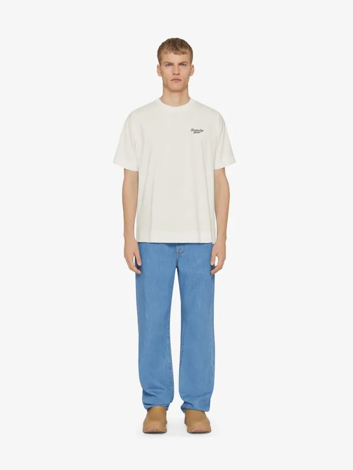 Men TShirts Givenchy GIVENCHY 1952 Slim Fit Tshirt In Cotton Naturalblue
