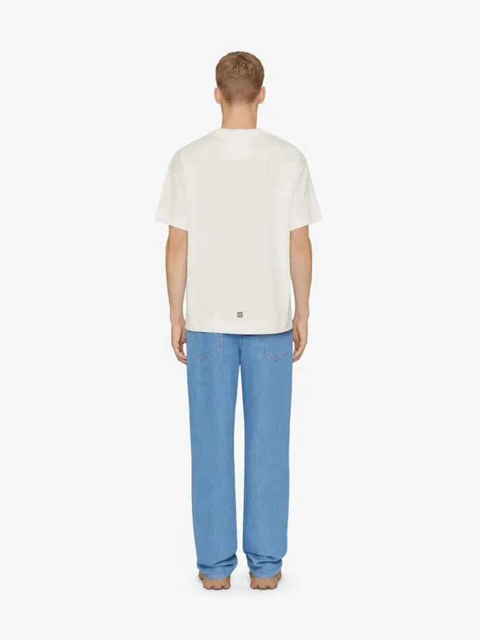 Men TShirts Givenchy GIVENCHY 1952 Slim Fit Tshirt In Cotton Naturalblue
