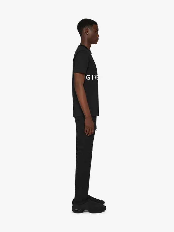 Men TShirts Givenchy GIVENCHY 4G Slim Fit Tshirt In Cotton Black