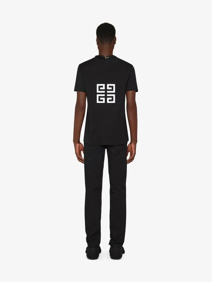 Men TShirts Givenchy GIVENCHY 4G Slim Fit Tshirt In Cotton Black