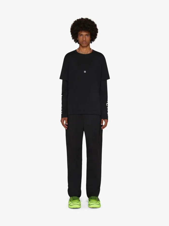 Men TShirts Givenchy GIVENCHY Double Layered Tshirt In Cotton Black
