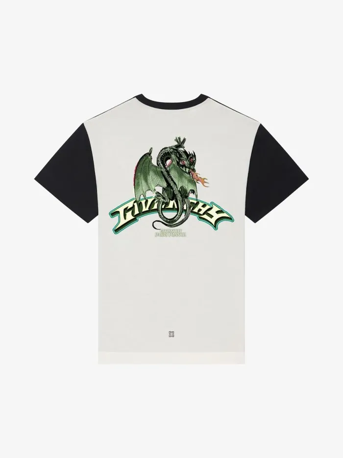 Men TShirts Givenchy Tshirt In Cotton With GIVENCHY Dragon Print Blackwhite Men TShirts Givenchy Tshirt In Cotton With GIVENCHY Dragon Print Blackwhite