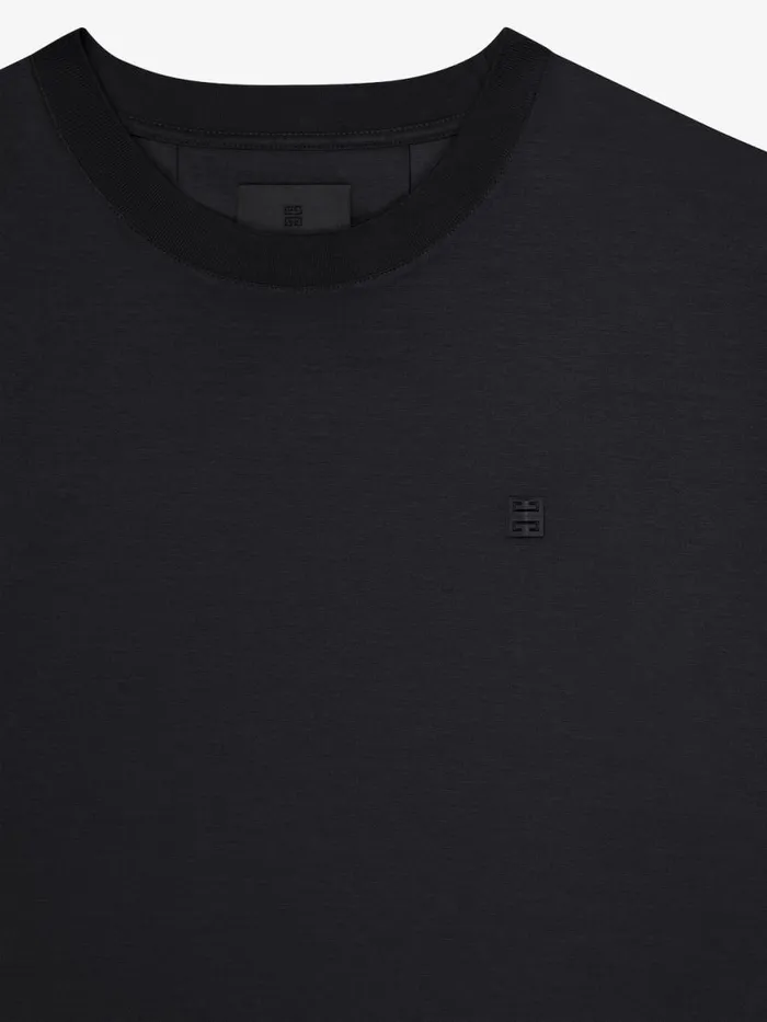 Men TShirts Givenchy Tshirt In Mercerized Cotton With 4G Detail Black
