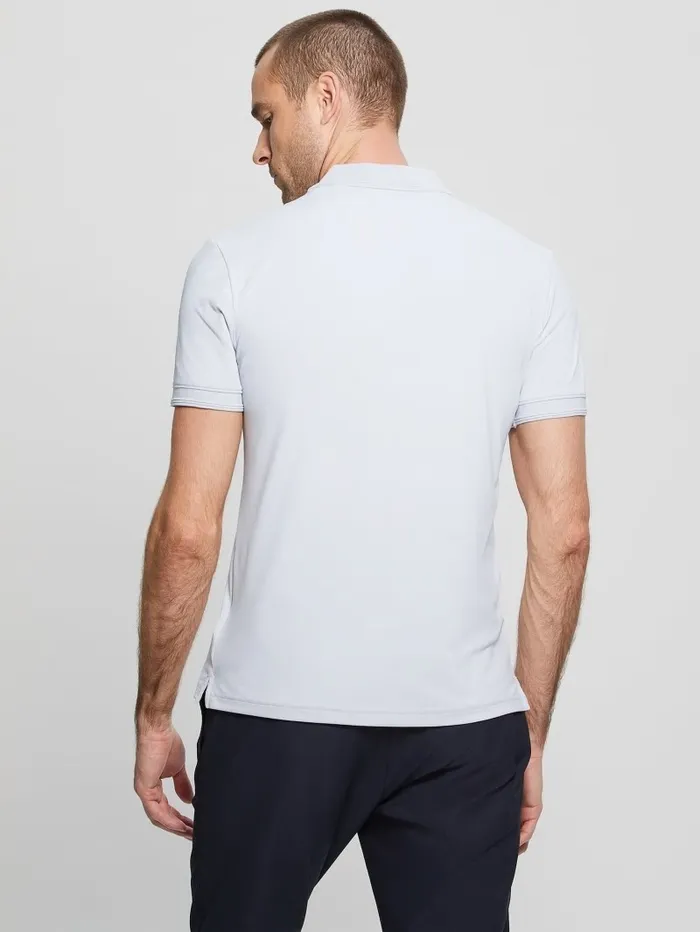 Men TechStretch Polo Soft Grey Shirts GUESS Men TechStretch Polo Soft Grey Shirts GUESS