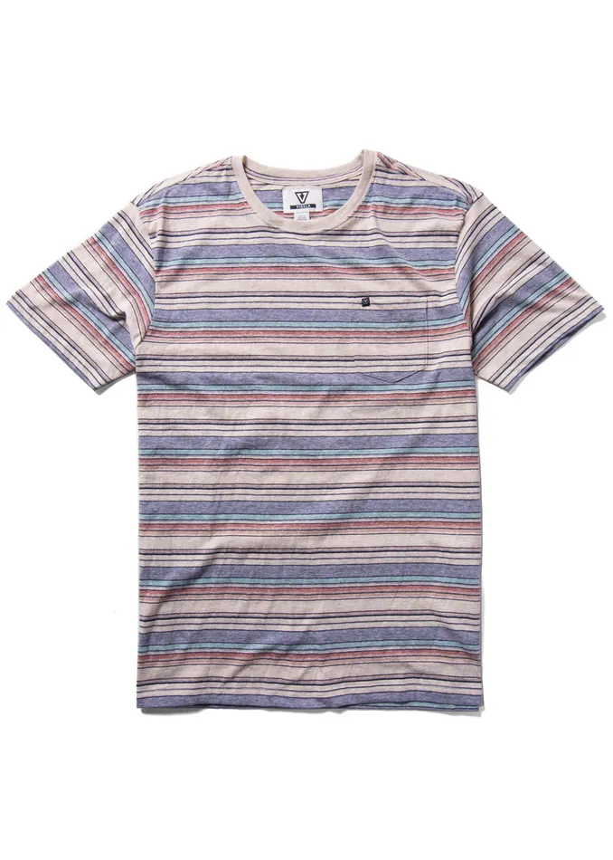 Men Vissla Sandpiper Ss Pkt Tee Harbor Blue Knit Tees