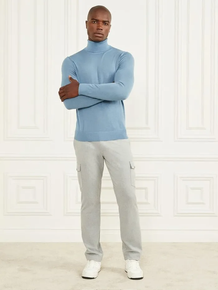 Merino Wool Turtleneck Sweater Elite Blue Men Hoodies and Sweaters GUESS Merino Wool Turtleneck Sweater Elite Blue Men Hoodies and Sweaters GUESS