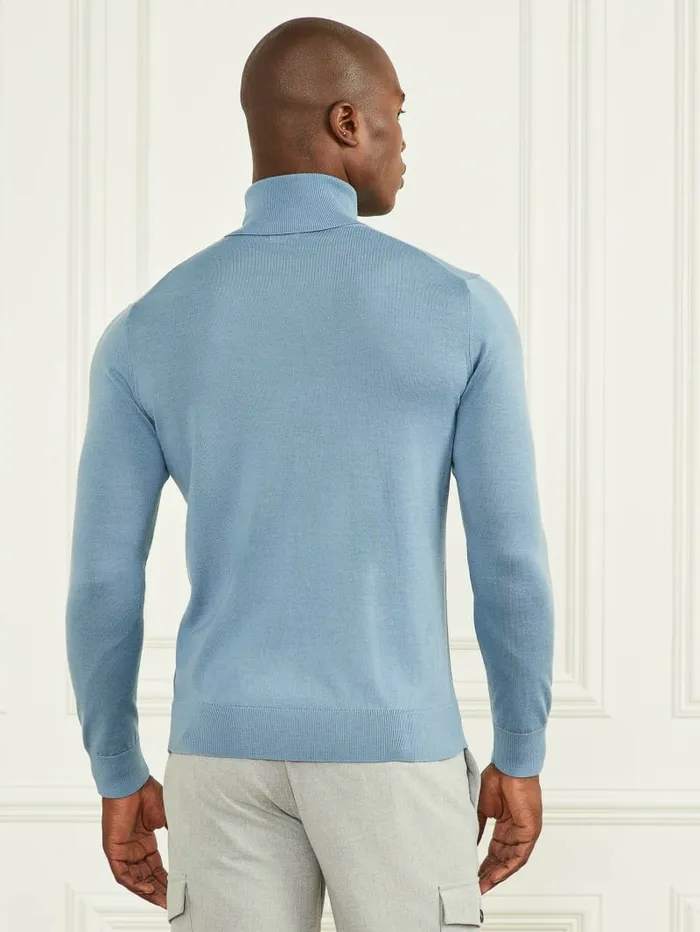 Merino Wool Turtleneck Sweater Elite Blue Men Hoodies and Sweaters GUESS Merino Wool Turtleneck Sweater Elite Blue Men Hoodies and Sweaters GUESS