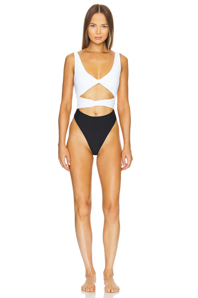 Moon Phase One Piece Black and White Women Lovers and Friends Swimsuits and CoverUps Moon Phase One Piece Black and White Women Lovers and Friends Swimsuits and CoverUps