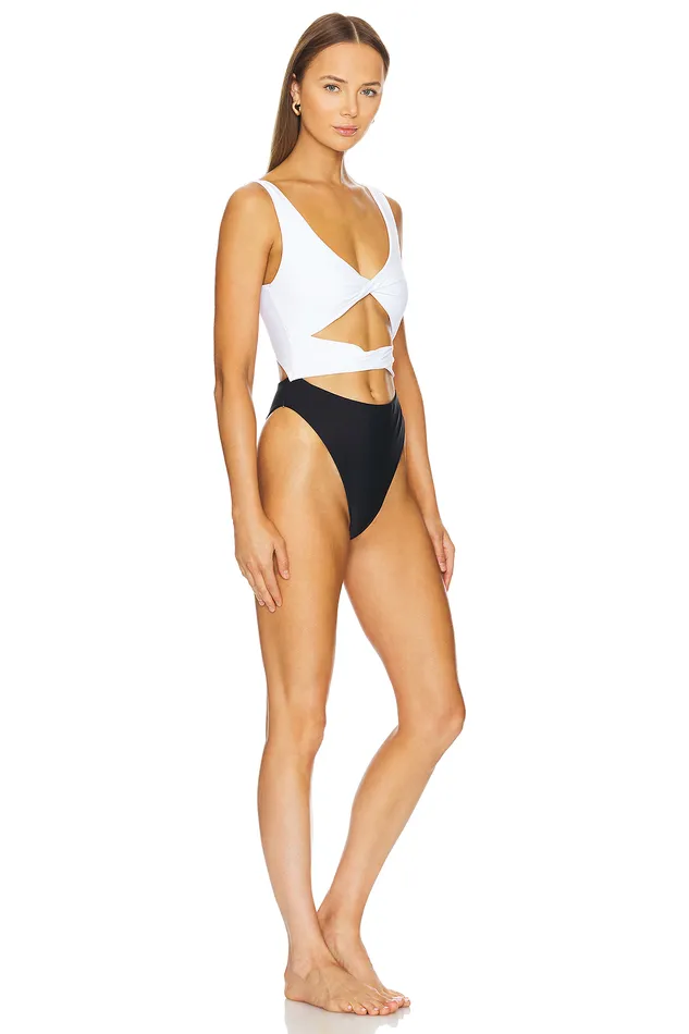 Moon Phase One Piece Black and White Women Lovers and Friends Swimsuits and CoverUps Moon Phase One Piece Black and White Women Lovers and Friends Swimsuits and CoverUps