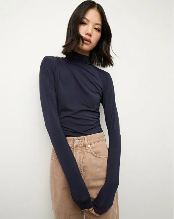 Mylie Turtleneck Navy Women Veronica Beard Tops