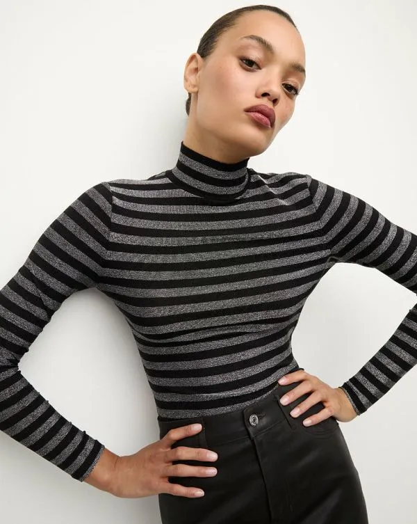 Nate Top Silverandblack Women Veronica Beard Tops
