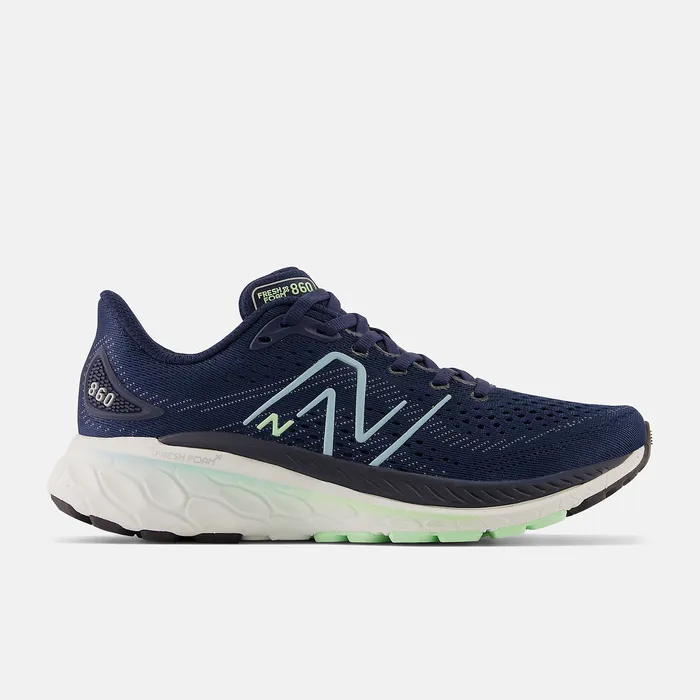New Balance Fresh Foam X 860v13 NB Navy with Bleach Blue and Green Aura Women Running New Balance Fresh Foam X 860v13 NB Navy with Bleach Blue and Green Aura Women Running
