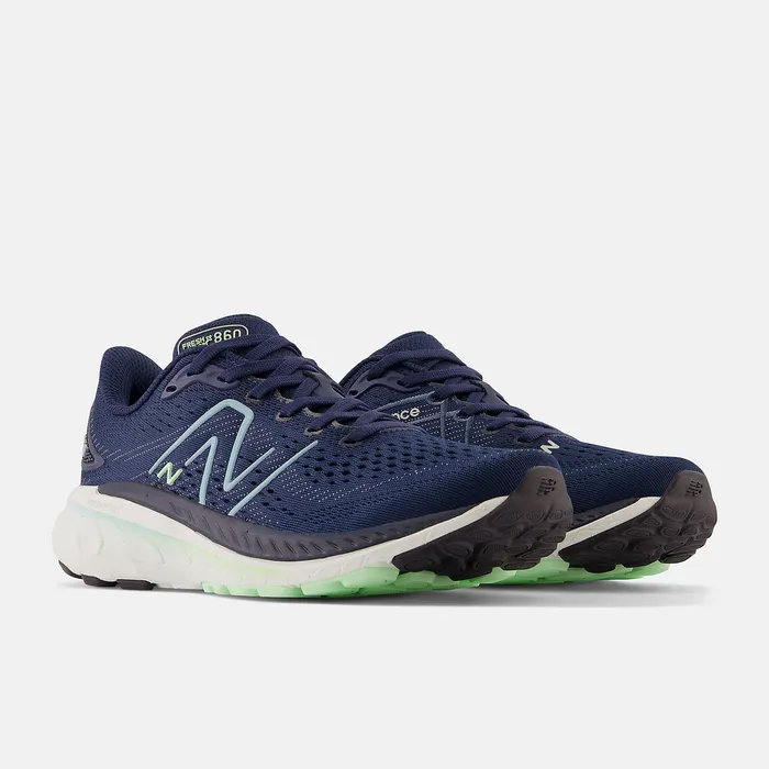 New Balance Fresh Foam X 860v13 NB Navy with Bleach Blue and Green Aura Women Running