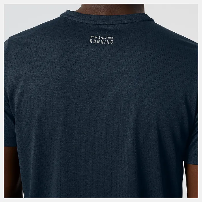 New Balance Shirts Men Impact Run Short Sleeve NATURAL INDIGO HEATHER New Balance Shirts Men Impact Run Short Sleeve NATURAL INDIGO HEATHER