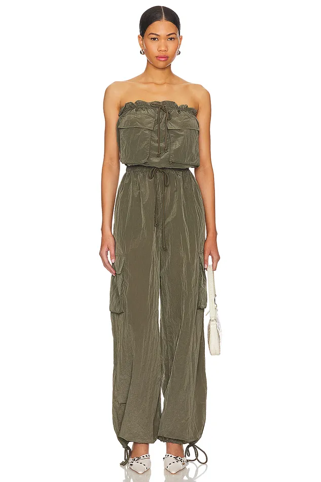 Noah Cargo Jumpsuit Olive Green Women Lovers and Friends Jumpsuits