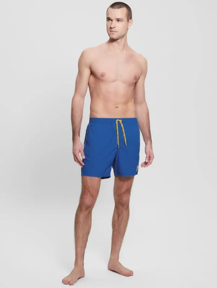 Nylon Swim Trunks Adventure Blue Men Swim GUESS Nylon Swim Trunks Adventure Blue Men Swim GUESS