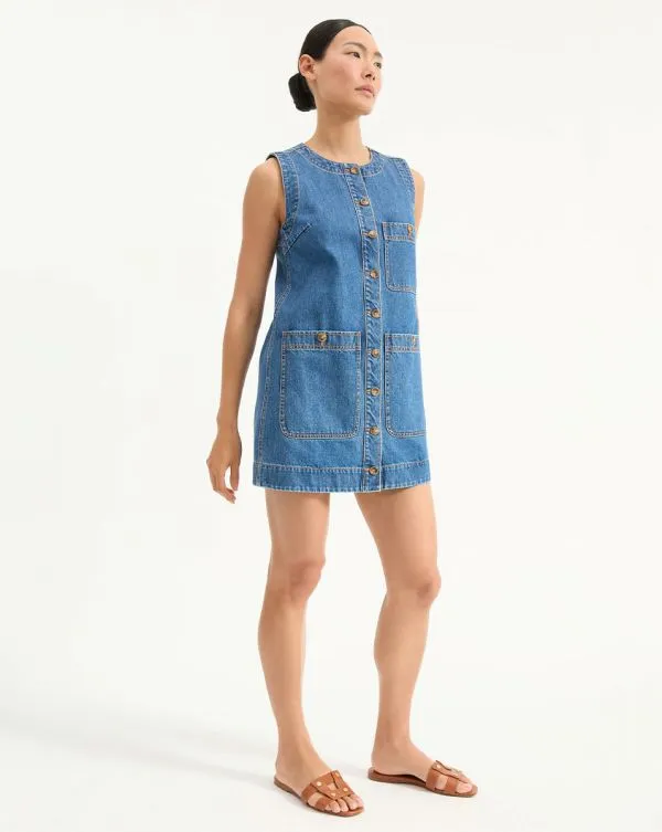 Oakley Denim Minidress Cornflower Women Veronica Beard Dresses Oakley Denim Minidress Cornflower Women Veronica Beard Dresses