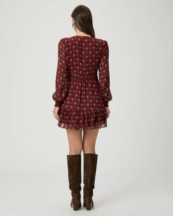 PAIGE Dresses Women Brasserie Dress 8211 Oxblood Multi Silk PAIGE Dresses Women Brasserie Dress 8211 Oxblood Multi Silk