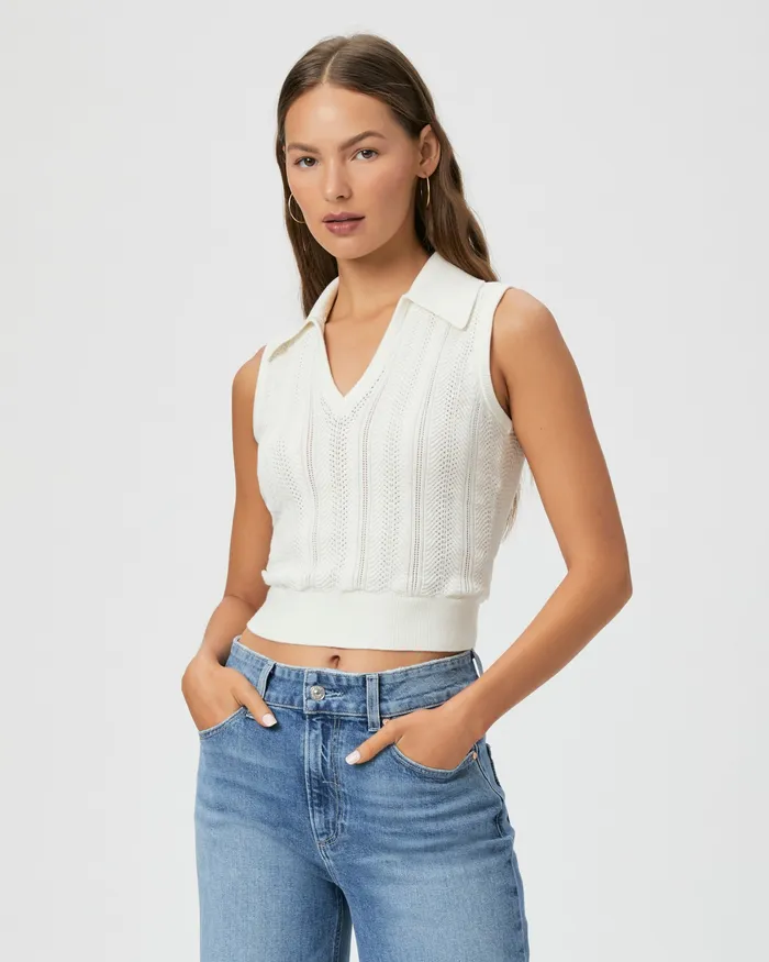 PAIGE Rossana Sweater Tank 8211 Ivory Women Sweaters and Sweatshirts