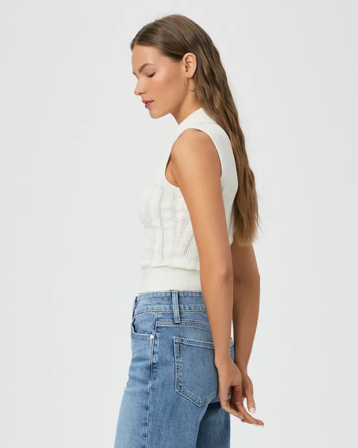 PAIGE Rossana Sweater Tank 8211 Ivory Women Sweaters and Sweatshirts