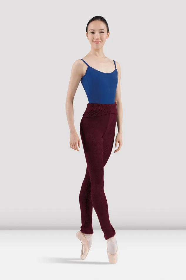 Pants and Leggings Bloch Adult Ladies Marcie Warm Up Roll Over Pant Burgundy