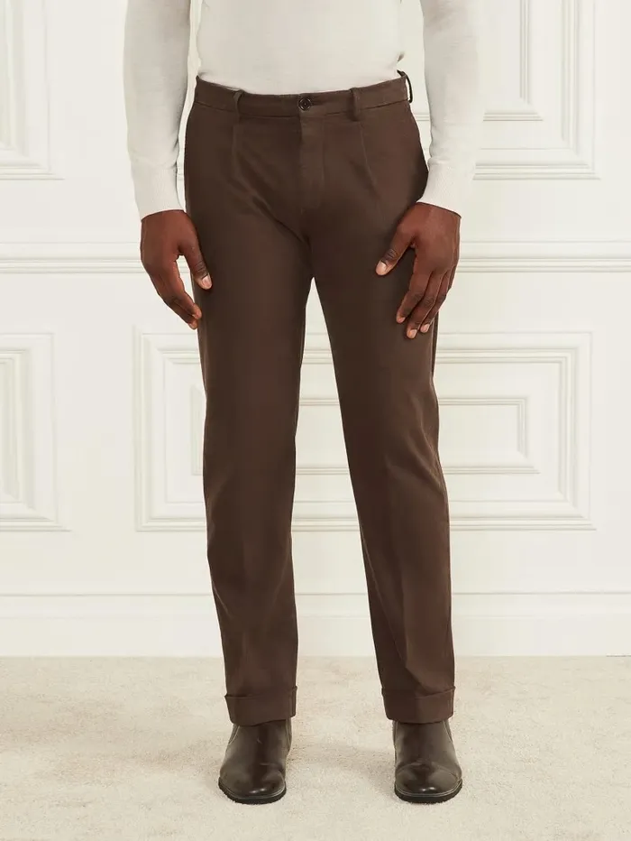 Pants and Shorts Ethan Twill RollUp Chino Pant Chocolate Brownie 8211 GUESS Men