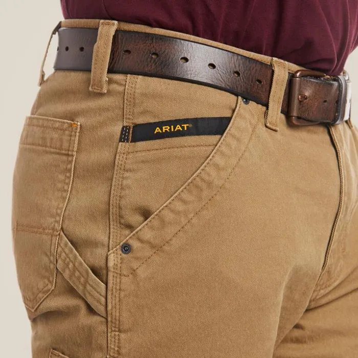 Pants and Shorts Men Ariat Rebar M4 Relaxed DuraStretch Washed Twill Dungaree Boot Cut Pant Field Khaki
