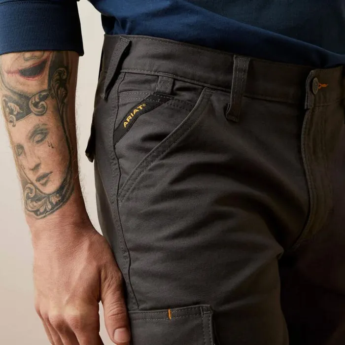 Pants and Shorts Men Ariat Rebar M4 Relaxed Made Tough Cargo Straight Pant Rebar Grey Pants and Shorts Men Ariat Rebar M4 Relaxed Made Tough Cargo Straight Pant Rebar Grey