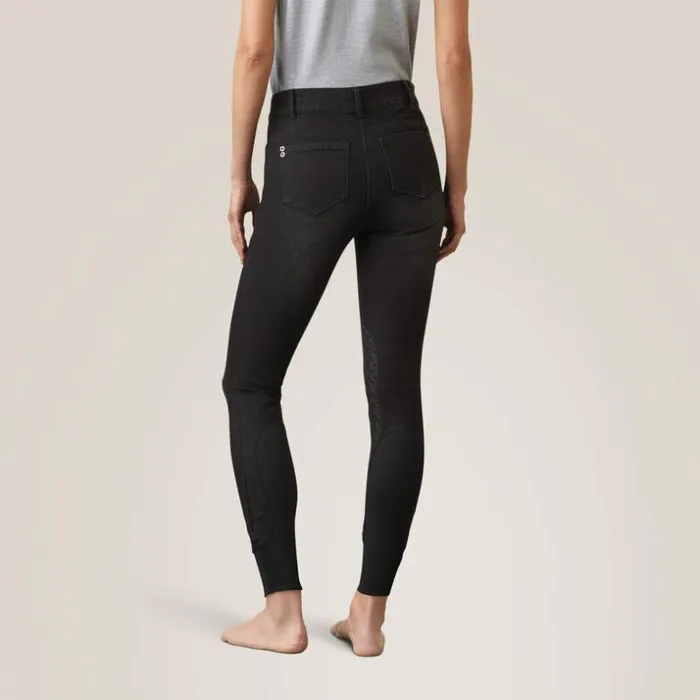 Pants and Shorts Women Ariat Halo B Denim Knee Patch Breech Black Rinse