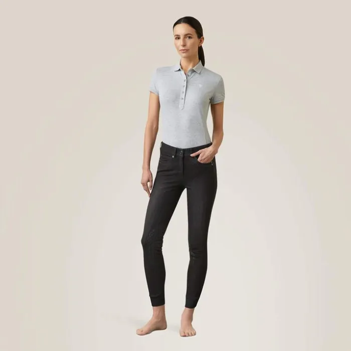 Pants and Shorts Women Ariat Halo B Denim Knee Patch Breech Black Rinse