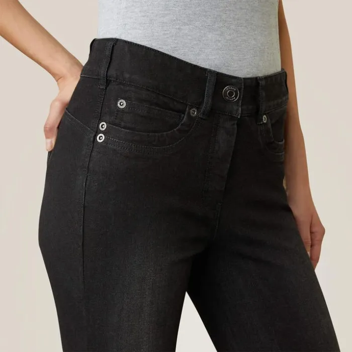 Pants and Shorts Women Ariat Halo B Denim Knee Patch Breech Black Rinse