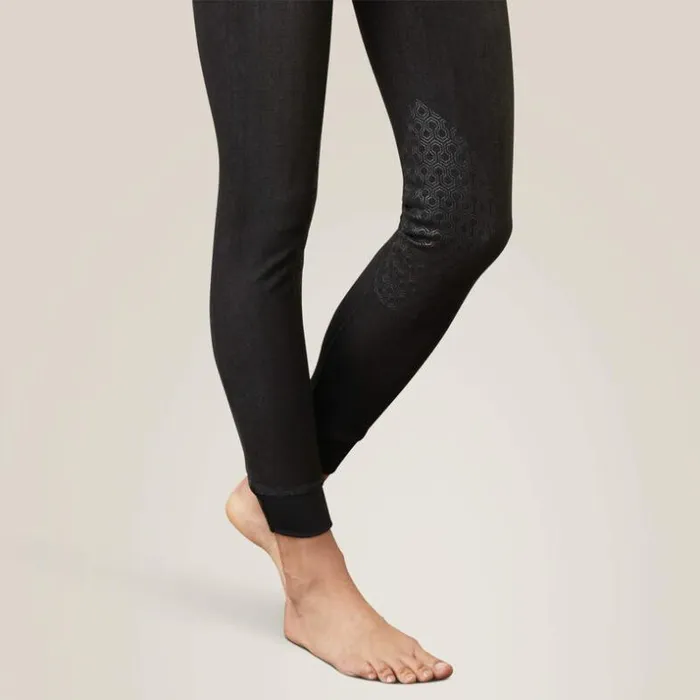Pants and Shorts Women Ariat Halo B Denim Knee Patch Breech Black Rinse