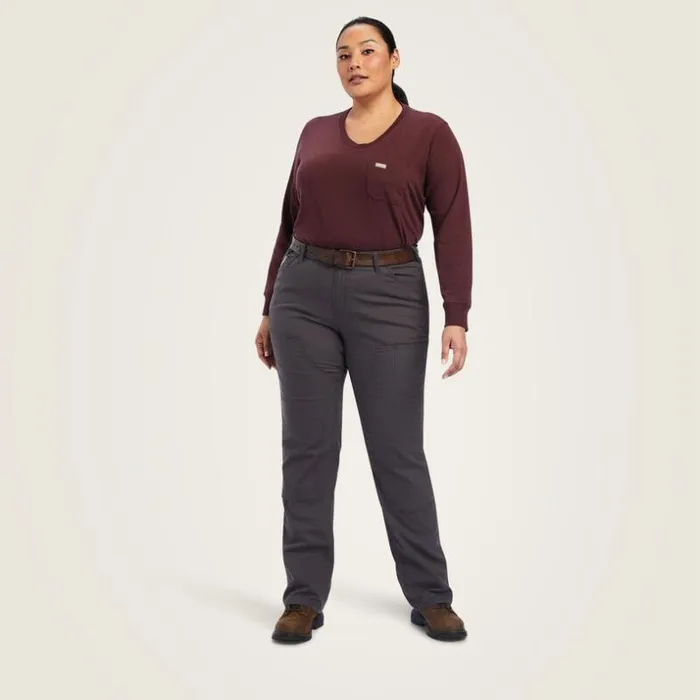 Pants and Shorts Women Ariat Rebar DuraStretch Made Tough Double Front Pant Rebar Grey Pants and Shorts Women Ariat Rebar DuraStretch Made Tough Double Front Pant Rebar Grey