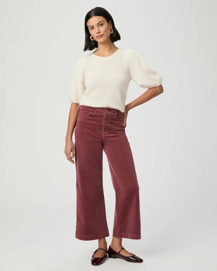 Pants PAIGE Women Anessa Wide Leg Pant 8211 Rose Tea Corduroy
