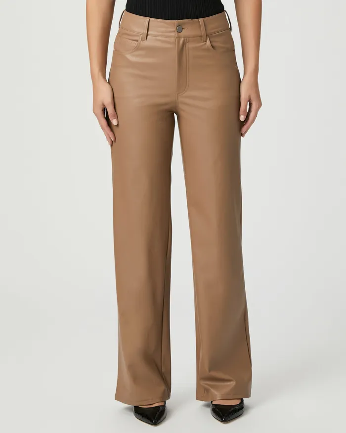 Pants PAIGE Women Sasha 32 Inch Wide Leg Pant 8211 Burnt Sugar Faux Leather Pants PAIGE Women Sasha 32 Inch Wide Leg Pant 8211 Burnt Sugar Faux Leather