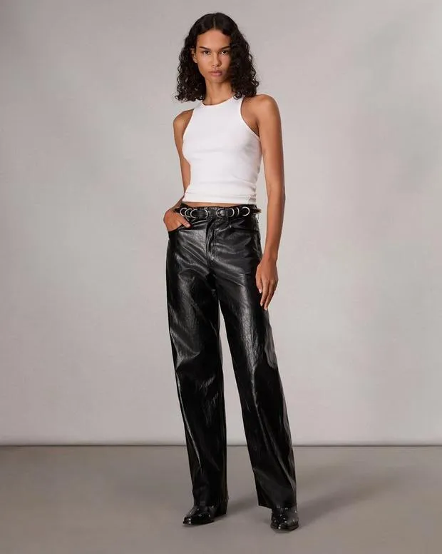 Pants Women rag and bone Shea Faux Leather Pant Black