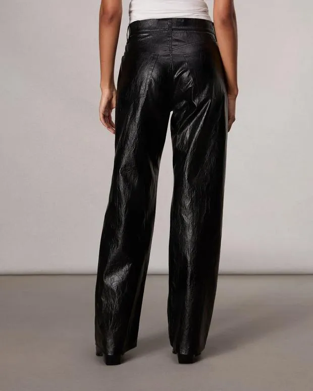 Pants Women rag and bone Shea Faux Leather Pant Black