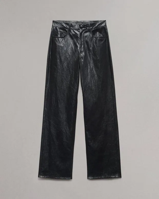 Pants Women rag and bone Shea Faux Leather Pant Black
