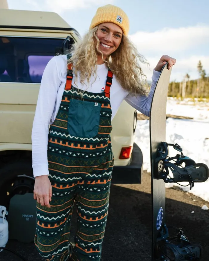 Passenger Bottoms Ace Recycled Polar Fleece Dungarees Retro Geo Mediterranean Retro Geo Mediterranean 8211 Women Passenger Bottoms Ace Recycled Polar Fleece Dungarees Retro Geo Mediterranean Retro Geo Mediterranean 8211 Women