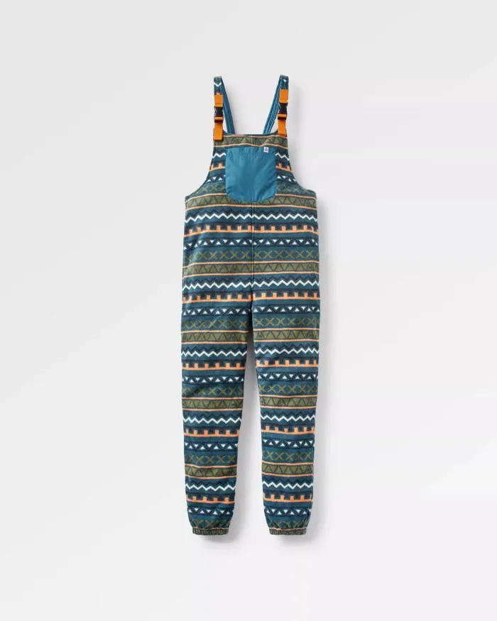Passenger Bottoms Ace Recycled Polar Fleece Dungarees Retro Geo Mediterranean Retro Geo Mediterranean 8211 Women