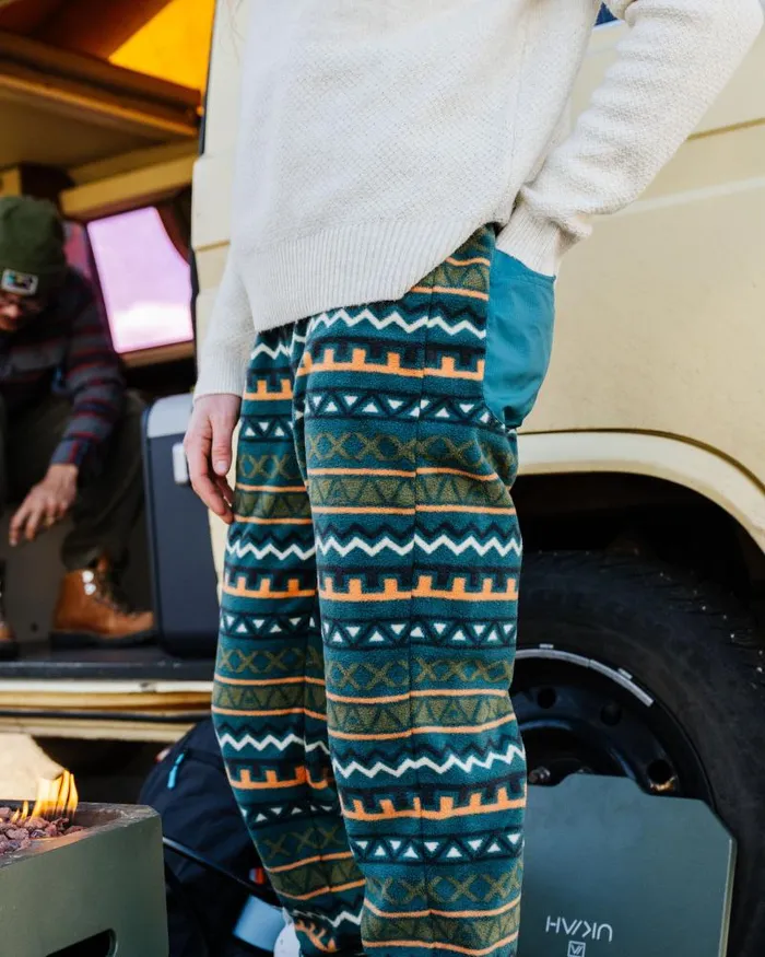 Passenger Bottoms Ace Recycled Polar Fleece Dungarees Retro Geo Mediterranean Retro Geo Mediterranean 8211 Women