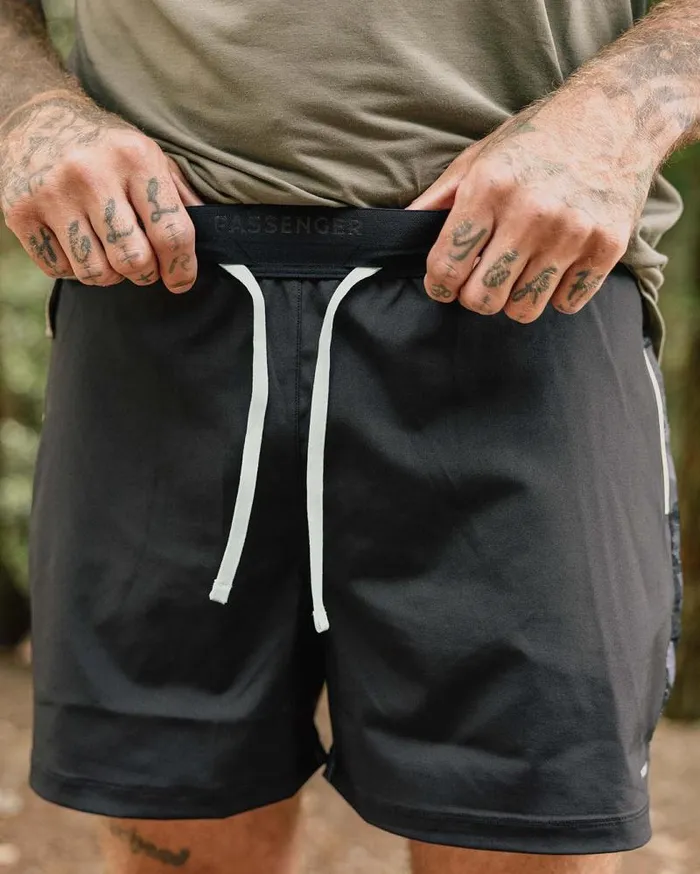 Passenger Bottoms Exploration Trail Recycled Shorts Black Black 8211 Men