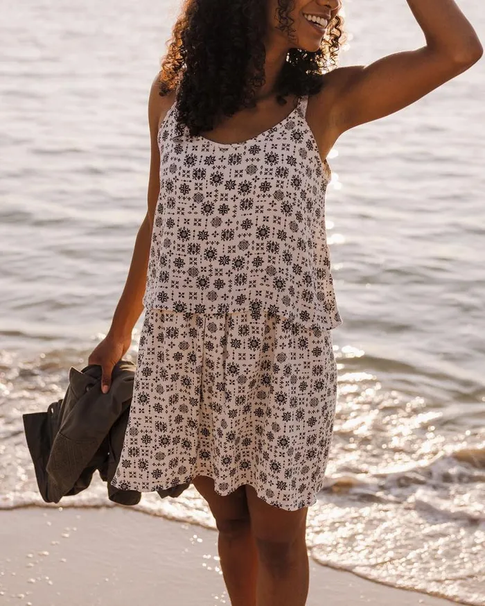Passenger Bottoms Floaty Layered Dress Simple Tile Ivory Simple Tile Ivory 8211 Women