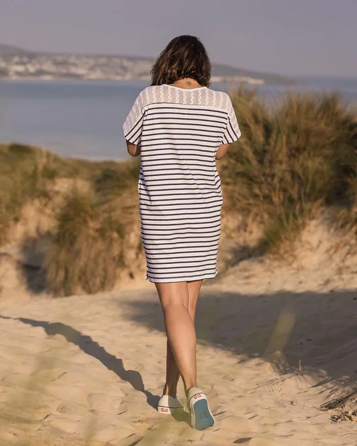Passenger Bottoms Olive Oversized Recycled Cotton TShirt Dress Navy Stripe Navy Stripe 8211 Women