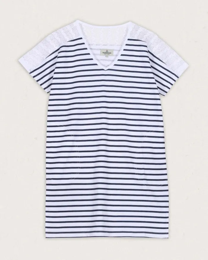 Passenger Bottoms Olive Oversized Recycled Cotton TShirt Dress Navy Stripe Navy Stripe 8211 Women