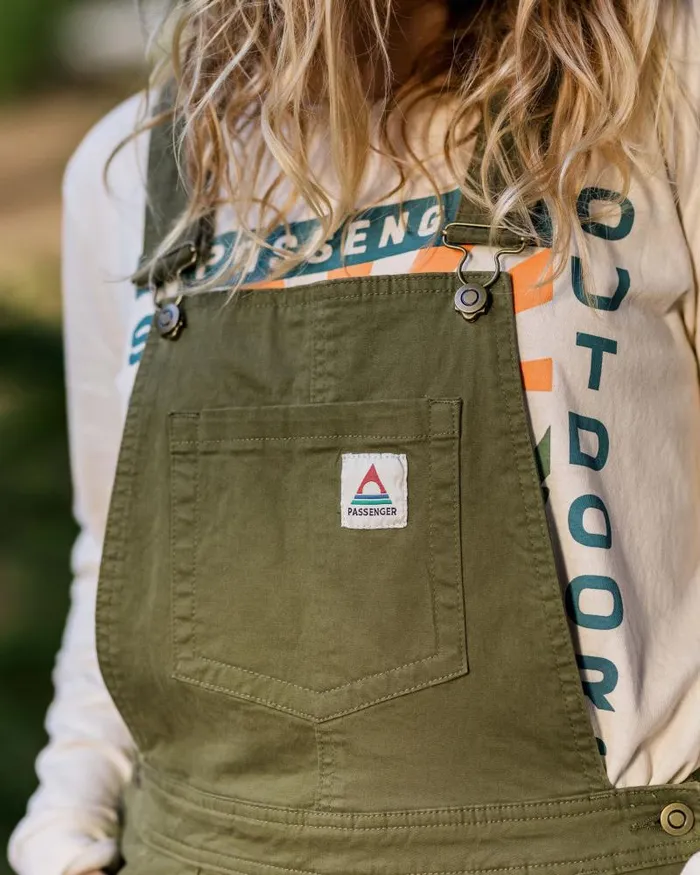 Passenger Bottoms Roamist Organic Cotton Dungarees Khaki Khaki 8211 Women