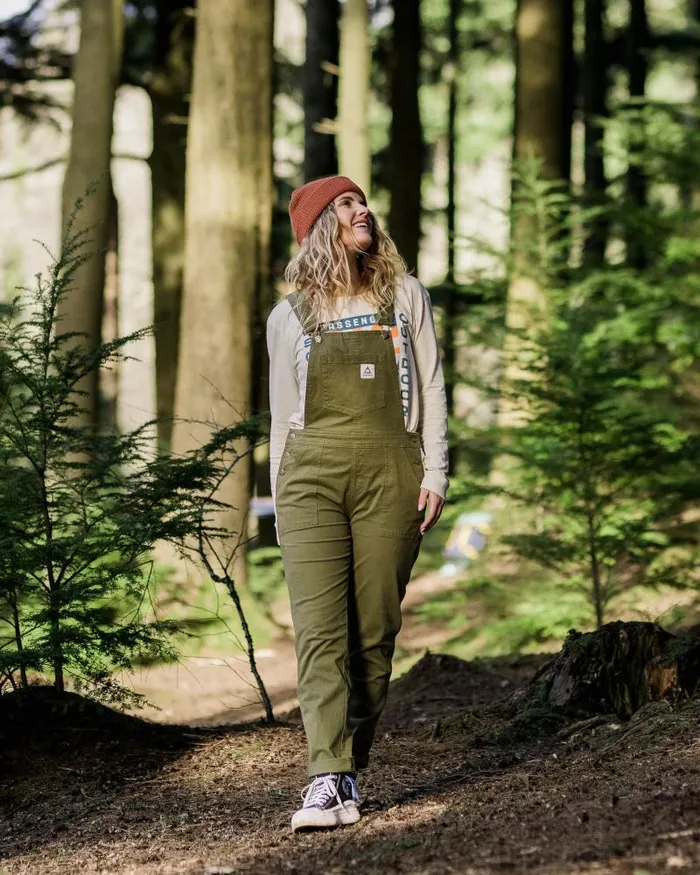 Passenger Bottoms Roamist Organic Cotton Dungarees Khaki Khaki 8211 Women