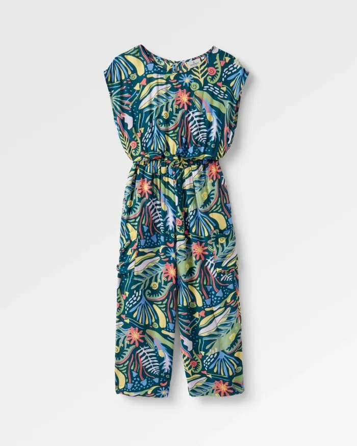 Passenger Bottoms Thimbleberry Jumpsuit Abstract Seaweed Tidal Blue Abstract Seaweed Tidal Blue 8211 Women