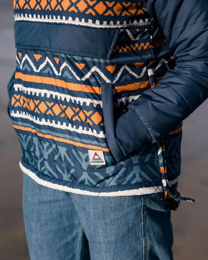 Passenger Jackets Ocean Recycled Insulated 12 Zip Jacket Homespun Stripe Navy Homespun Stripe Navy 8211 Women